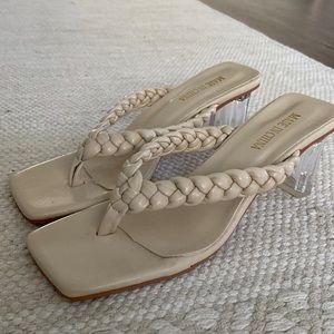 Braided clear heel sandal